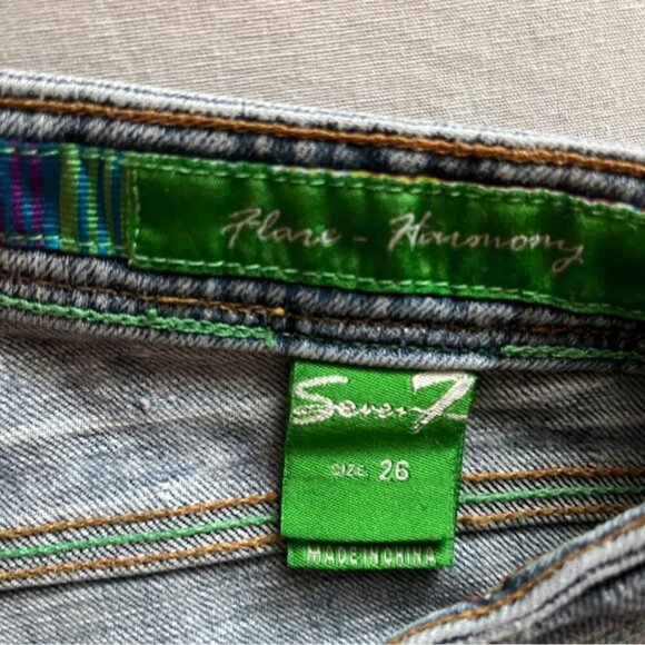 Seven 7 Jeans Flare Harmony denim Sz 26 - Picture 7 of 11